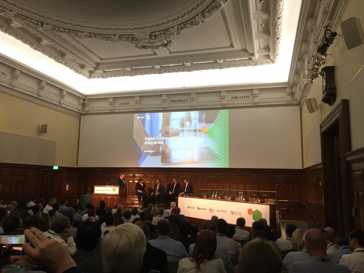 paulwbmarsden's tweet photo. @GroupBam #BAMDigital Live event in London, seeing the cutting edge of BAM’s digital practices in construction with its partners @autodesk @BentleySystems @LeicaGeosystems @HexagonAB https://t.co/uiho9a8NX3