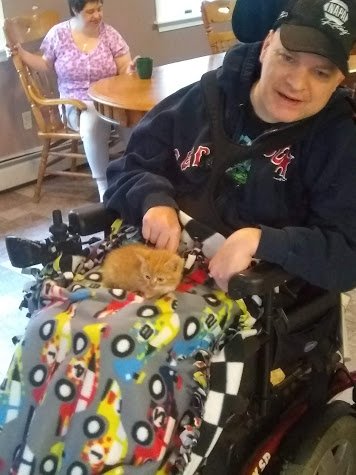 HopeAssoc's tweet image. Happiness is a new kitten to cuddle! #hopeassociation #furbabies #adultswithdisabilities #Happiness