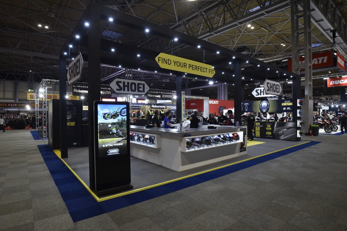 MeritDisplay's tweet photo. #MotorCycleLive2019 is 5 months away! Take a look at what we did last year for @ShoeiHelmetsUK 

Looking for an exhibition stand that’s hassle free and engaging?

Get in touch with us today.

#motorcycle #motorbike #Shoei #shoeihelmets #shoeiassured #exhibition https://t.co/JEZJ9GMbAK