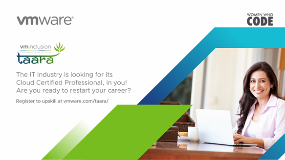 VMwareIN's tweet photo. When life gives you a second chance, give it your best shot!

VMInclusion Taara, in partnership with @womenwhocode, is giving #WomenInTech a chance to retrain, #ReturnToWork &amp; be the best IT professional in the industry. #TaaraInYou #WWCode 
Visit now: https://t.co/JLtUlmCN0u https://t.co/xRVMu7lCku