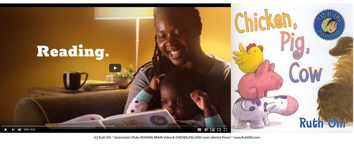 Ruth_Ohi's tweet photo. Delighted to have "Chicken,Pig,Cow" ⁦⁩ ⁦@AnnickPress⁩ featured in the ⁦@READYforKindy⁩ campaign video to inspire parents &amp; caregivers to read with their child 20 minutes a day. https://t.co/EHO3fEIEkV https://t.co/k6803ryoBd