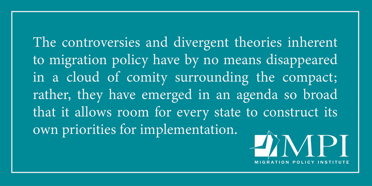 MigrationPolicy's tweet photo. As the international community begins to move from words to action to achieve a more cooperative approach to migration, will the #GlobalCompact4Migration have lasting impact?
Kathleen Newland explores in new policy brief
🌐https://t.co/MuC4RLB4wO https://t.co/SG8zqiLAZM