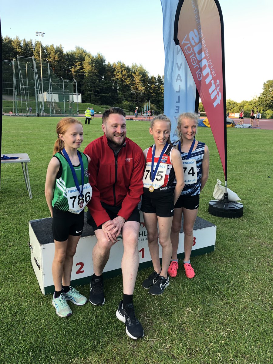 U13 girls 800m winners. These girls float across the track <a href="/AthleticsNI/">Athletics NI</a> <a href="/MaryPetersTrust/">Mary Peters Trust</a>
