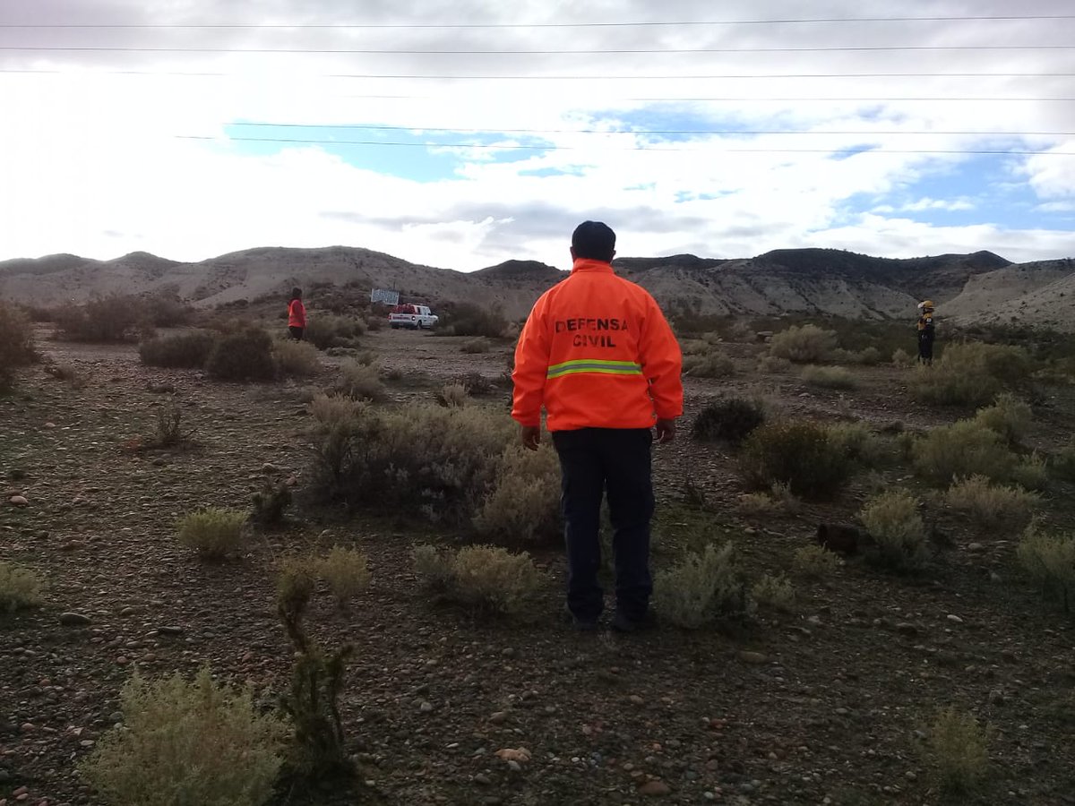 Defensa Civil colaborando junto a Guardia Urbana en busqueda de persona perdida en Gaiman.