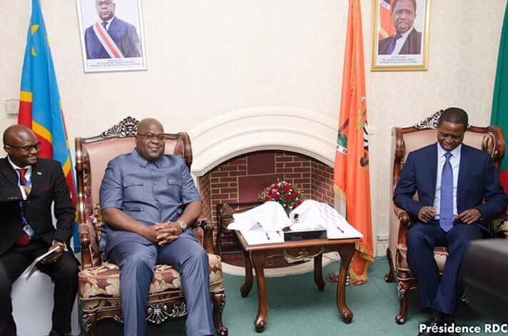 Le président Zambien Edgar Lungu tête à tête à Lusaka avec son homologue congolais <a href="/fatshi13/">Félix A. Tshisekedi</a> <a href="/VitalKamerhe1/">Vital Kamerhe</a>
