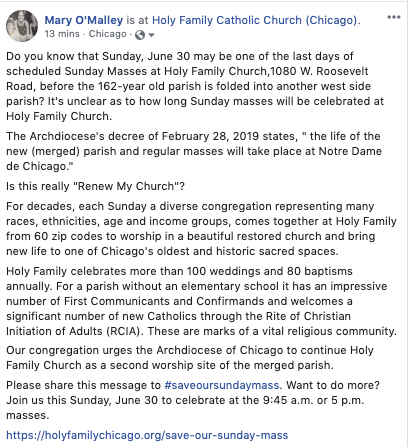 marathon_mac's tweet photo. Posting for my father in law who is about to lose the church he attends because of some archdiocese politics. #saveoursundaymass 1/7 https://t.co/X53YOpFjnp