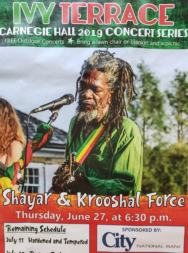 ShayarFans's tweet photo. Coming up this evening #reggae party on the Ivy Terrace @carnegiehallwv inna #Lewisburg WV !free! https://t.co/klGdpvaRbZ https://t.co/RznsocZbUc