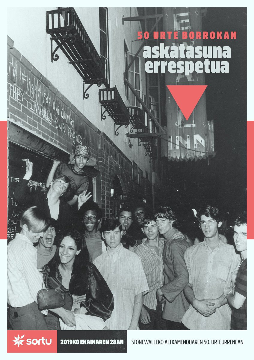 Mobilizazioak Euskal Herri osoan. 
BILBO | 19.30 | Bihotz Sakratua

#markoetatikgaindi
#Stonewall50
#HarroEzDaPride
#EzGaudeSalgai