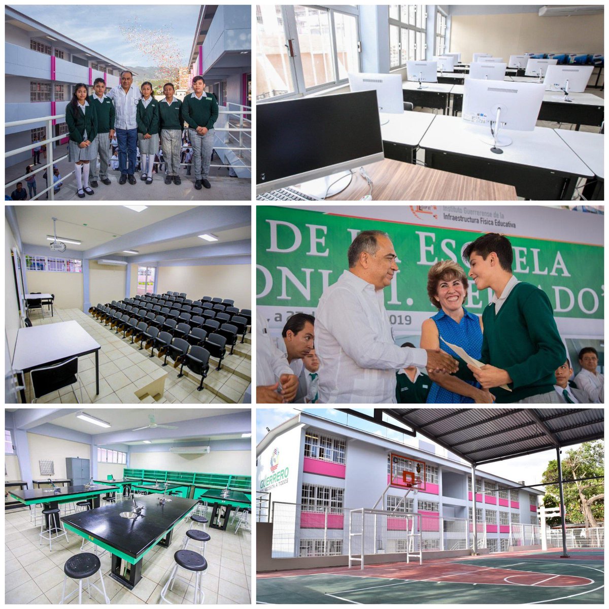 MerceCalvoE's tweet photo. El gobernador @HectorAstudillo, entregó los nuevos edificios de la emblemática Secundaria “Antonio I. Delgado” en #Chilpancingo, que albergan 18 aulas, auditorio, laboratorio, talleres de cómputo, cocina, biblioteca y áreas comunes. #ESFAID https://t.co/eZPYCb3btA