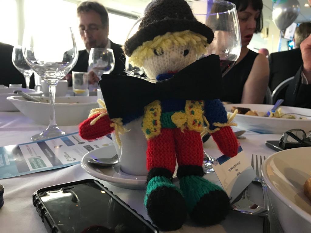 Archie is very much enjoying his dinner and can’t wait for the award announcements at #TDBA19