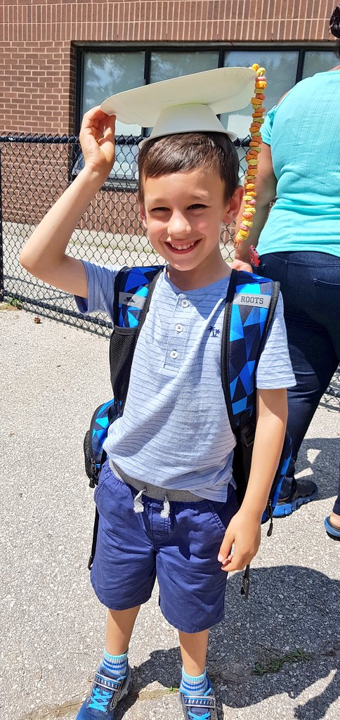 My little kinder tot is flying off to Grade 1 next year! We feel so grateful that his first 2 years in school have been an incredible experience filled with beautiful memories and so much growth. @TFkinders120122, he assures me you said the cap is edible! #peelproud