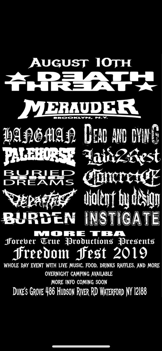 concrete518666's tweet photo. #deaththreatct #meraudernyc #hangmanlihc #deadanddying518 #palehorse #laid2rest #burieddreamsmf #concretehc #departednj #violentbydesign #burden #instigatemahc https://t.co/tkjTWNHScq