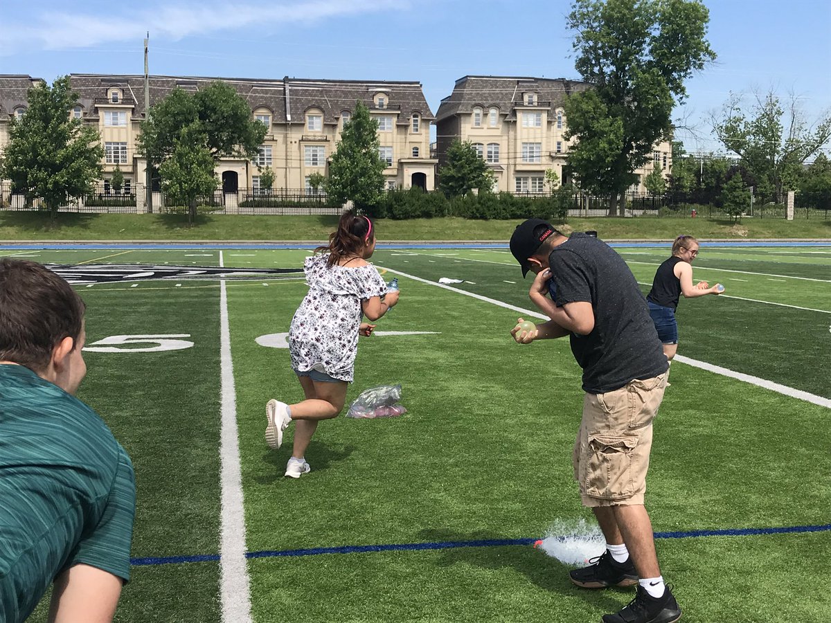 Having a water balloon fight with the warm weather. Life Skills summer fest life. <a href="/STAOakville/">STA Oakville</a>