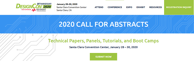 . <a href="/DesignConEvent/">DesignCon</a> Call for Abstracts open for 2020. Deadline July 19, 2019. Get to it world-changing #engineers ! ;) designcon.com/call-for-abstr… #DesignCon