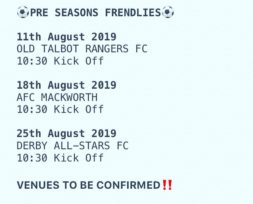 ChimneysFC1's tweet photo. ⚽️‼️‼️Pre Season News‼️‼️⚽️ More Info Coming Soon!! After a few months out, the lads are back to it soon, 3 good tests for the boys. 
Come down and show your support‼️ https://t.co/i1ZxxfsGoR