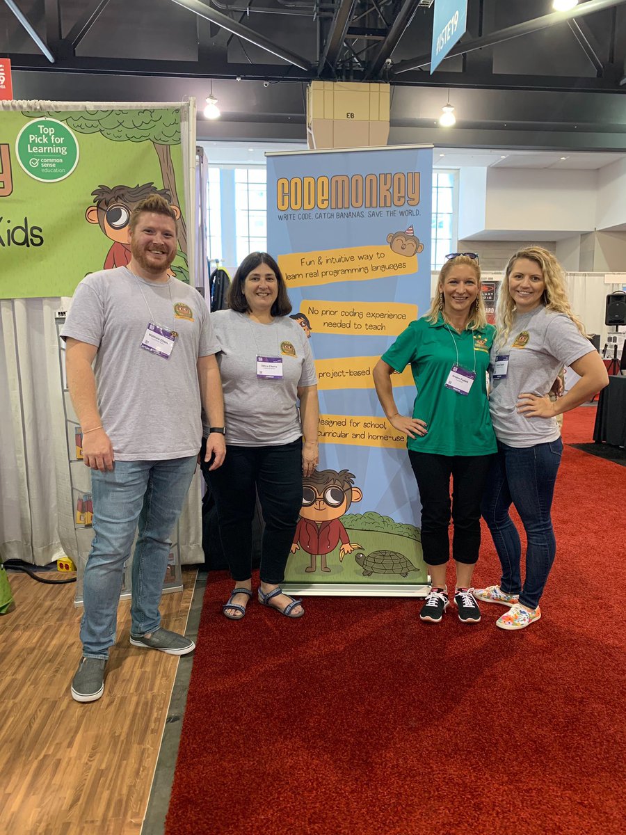 cheekmw16's tweet photo. #ISTE2019 was an amazing experience! Thanks to @leenacodemonkey & @zisakow for letting me help out in the @CodeMonkeySTU booth! Such an honor talking with so many educators about the importance and best practices of #ComputerScience in education! #CodeMonkeyAmbassador https://t.co/tjeczuJTwJ