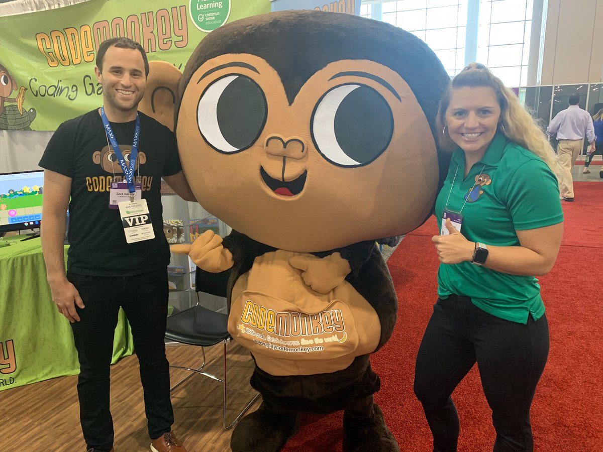 cheekmw16's tweet photo. #ISTE2019 was an amazing experience! Thanks to @leenacodemonkey & @zisakow for letting me help out in the @CodeMonkeySTU booth! Such an honor talking with so many educators about the importance and best practices of #ComputerScience in education! #CodeMonkeyAmbassador https://t.co/tjeczuJTwJ