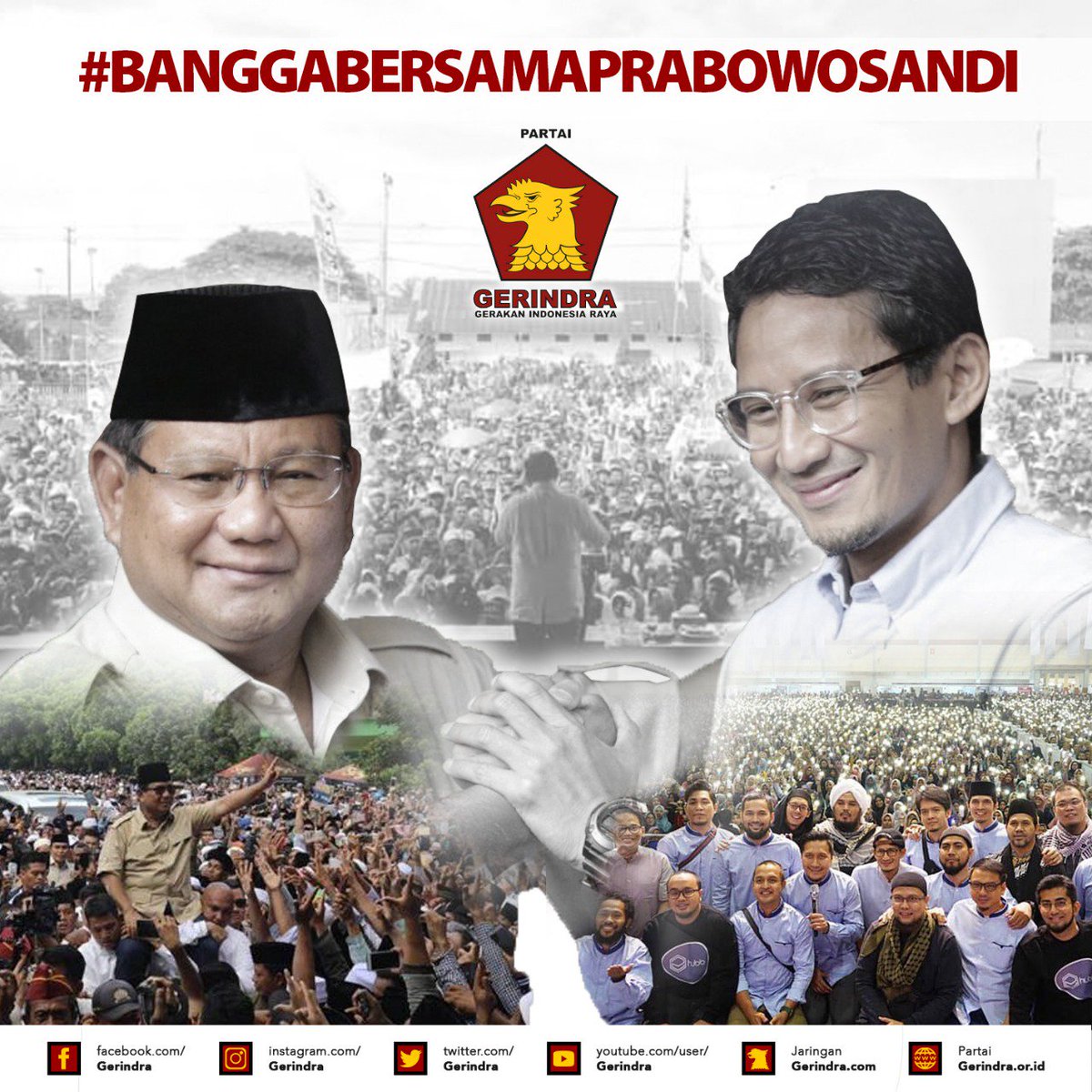 Gerindra's tweet photo. Terima kasih telah mengajarkan kami bagaimana menjadi seorang pendekar, negarawan dan pemimpin. Tanpa lelah, engkau terus berjuang untuk kemakmuran dan kedaulatan rakyat dan bangsamu. Kami bangga berada dibarisan mu jenderal! #BanggaBersamaPrabowoSandi https://t.co/NbsaiZFQ7l