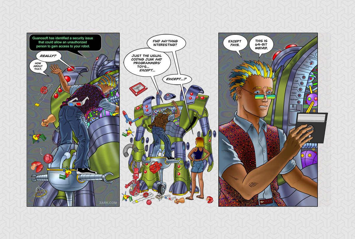argonzark's tweet photo. The new Argon Zark! page is up! Page 78 is here: https://t.co/6FzFzmnXSE #comics #webcomics #scificomics #cyberpunkcomics #cyberpunk #scifi #interactivecomics #argonzark #zark #illustration #onlinecomics #digitalcomics #comicbooks #comicart https://t.co/fj1rUYaDme