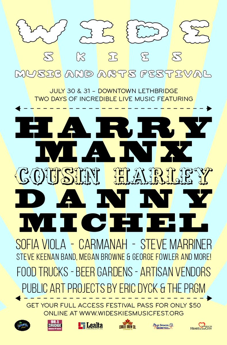 geomaticattic's tweet photo. In case you missed it yesterday - here's the line up for Wide Skies 2019!!! https://t.co/2CVmGdl5Vg #YQL @TourismLeth @DowntownLeth https://t.co/ogEtdK3qvr