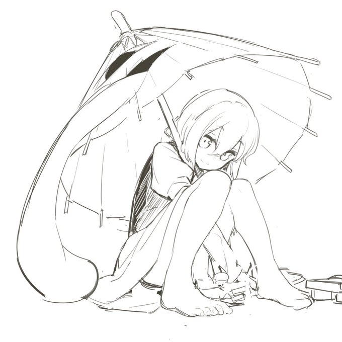 #このタグを見た人はラフ画とその完成絵を見せる
小傘chan 