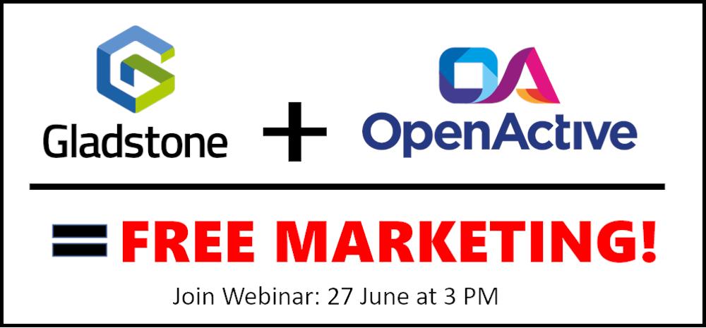 gladstonemrm's tweet image. Last chance to Register for the Webinar. Your Gladstone system supports the OpenActive data standards, publish activity/facility availability to 3rd party aggregator apps  #GladstoneMRM #OpenActive
bit.ly/2IOWSn0