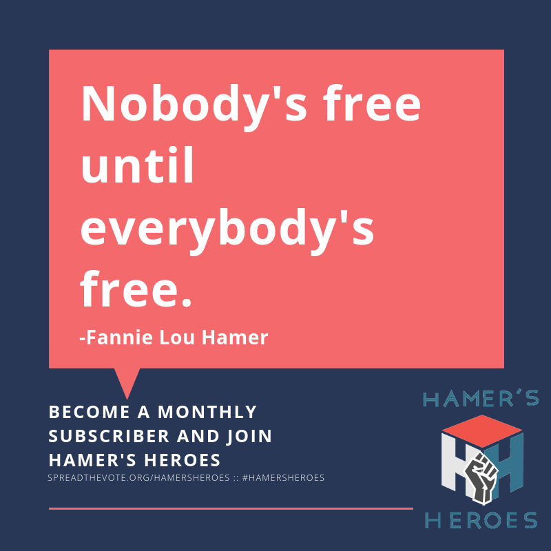 spreadthevotewv's tweet photo. Become a Hamer’s Hero, named after the tireless Civil Rights and Voting Rights hero Fannie Lou Hamer. By knowing we can count on you we know we have another month to obtain IDs, change a life, and impact the polls.

#votingrights #civilrights #idsforlife #Hamer #HamersHeroes https://t.co/sqUP8BArD8