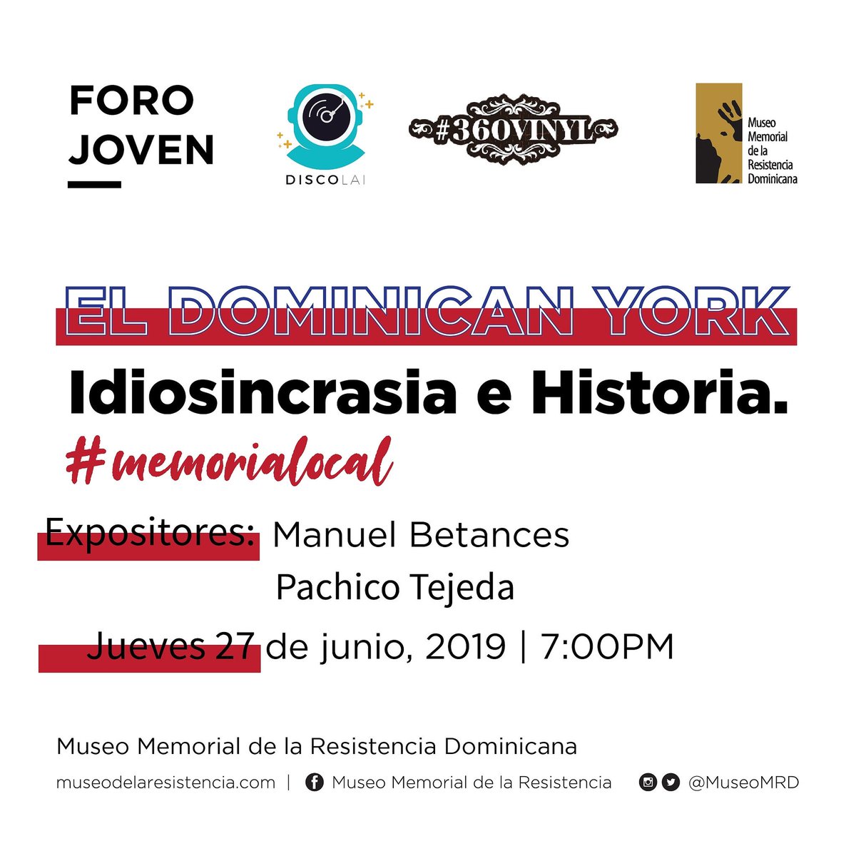 MuseoMRD's tweet photo. Esta noche a las 7pm "El Dominican York, idiosincrasia e historia". ¡Te esperamos! https://t.co/zlWSowtSXr