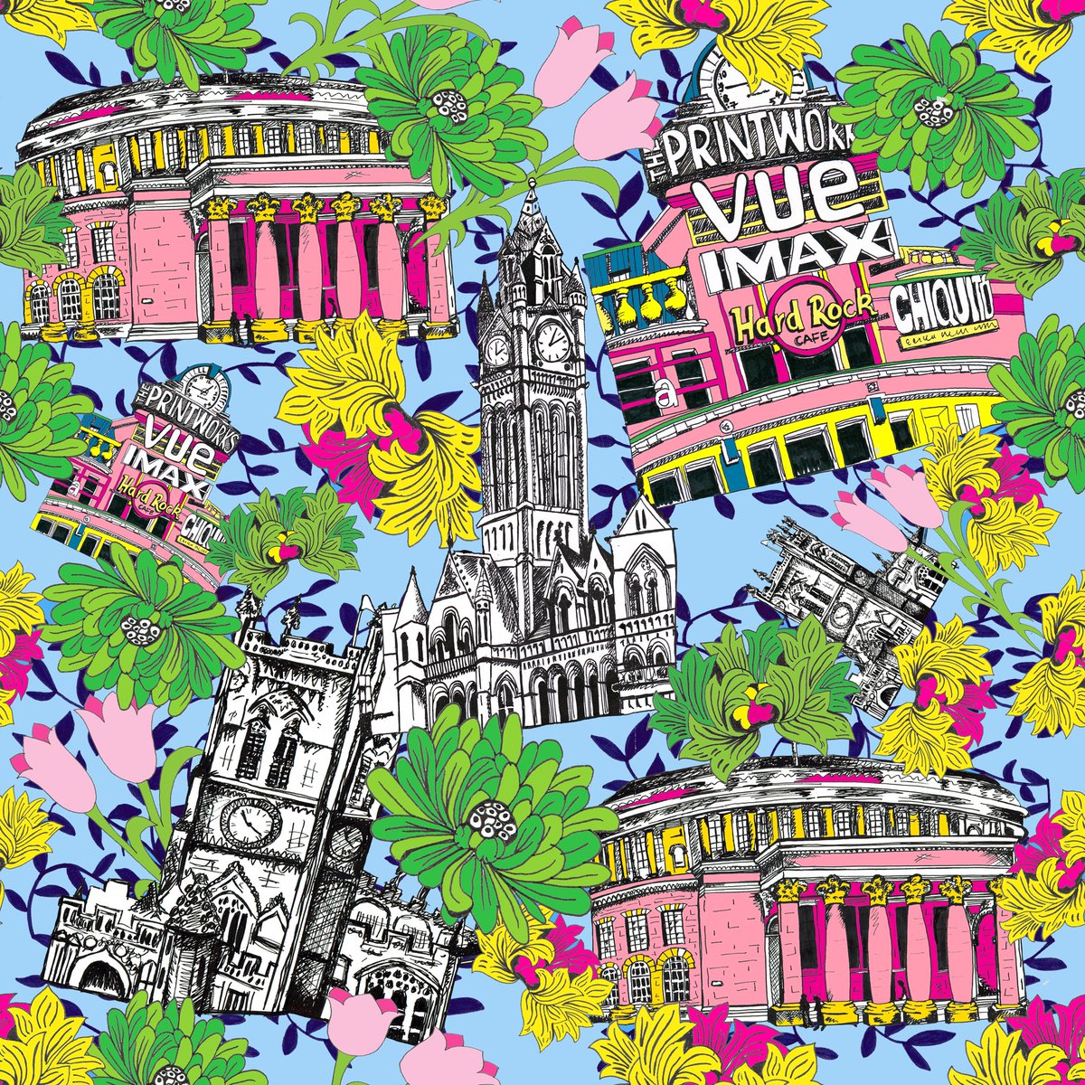 The sun is out and we’re in for ‘El scorchio’ weekendo 😃💛⭐️ and just in the nick of time I have finished my Manchester landmark design that is going off for print shortly😍 #manchestercity #manchesterlandmarks #fordmaddoxbrown #manchestertownhall #manchestercentrallibrary