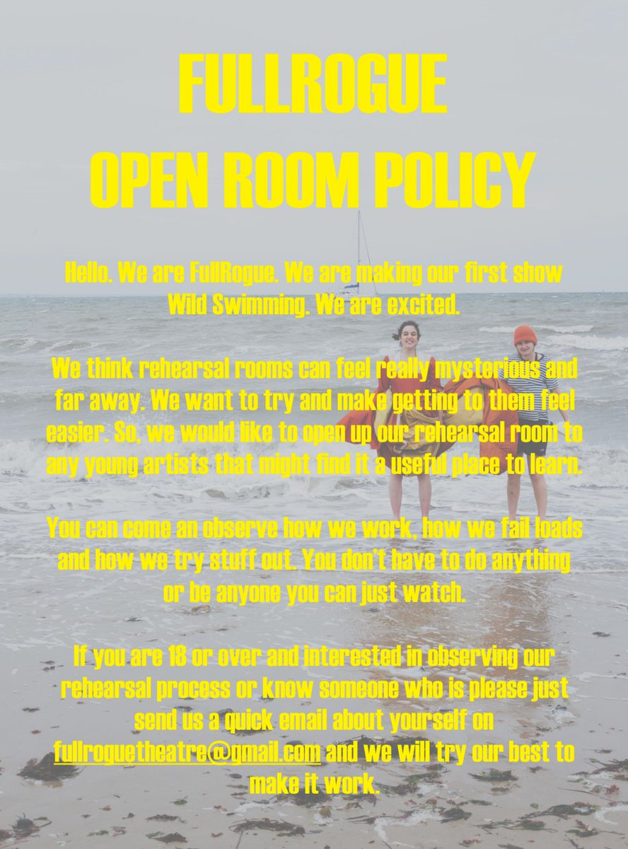 OPEN ROOM POLICY. If you are a young person or you know any young people who might find this useful please shout. @Creative_Youth <a href="/BristolOldVicYC/">BOV Engagement</a> <a href="/Young_Bristol/">Young Bristol</a> <a href="/rifemag/">Rife Magazine</a> <a href="/RisingArtAgency/">Rising Arts Agency</a>