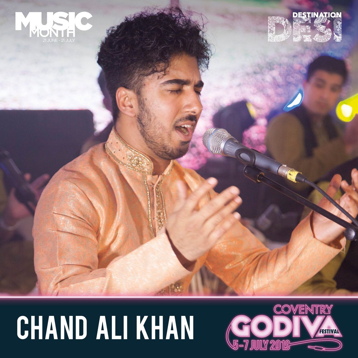Coventry2021's tweet photo. 🚨COMING TO @godivafestival NEXT SUNDAY!🚨

@ChandAliKhanUK will be performing at the #GodivaFestival as part of our #DestinationDesi takeover with @TheLondonMela.

Him, alongside a whole host of #Desi acts from 12-7pm on Sunday 7 July. https://t.co/P7o0LIIpRE