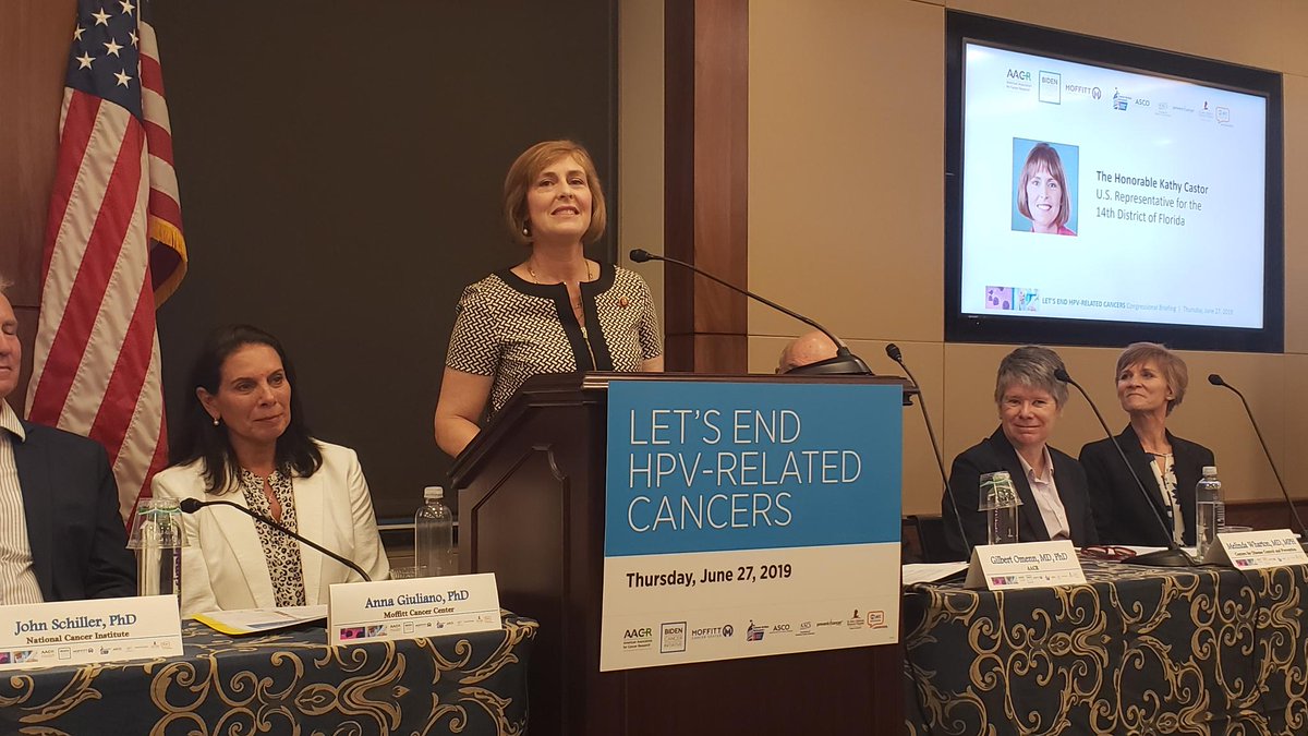 .@AACR @MoffittNews @BidenCancer @ACSCAN @ASCO @AACI_Cancer @preventcancer @StJude @uicc thank @USRepKCastor for sponsoring today’s briefing on HPV-related cancers and how to eliminate them. Rep Castor is a true champion in the fight to #EndHPVcancers