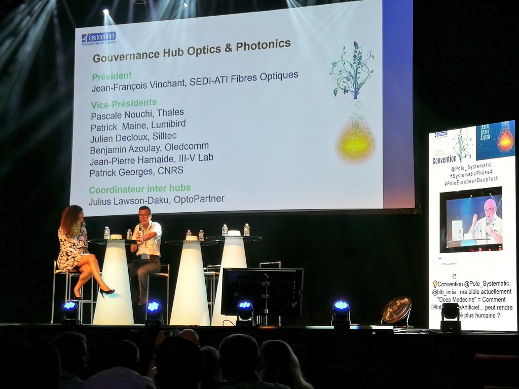 _silltec's tweet photo. La gouvernance du hub "Optics & Photonics", avec le PDG de @_silltec @DeclouxJulien, présentée lors de la convention annuelle du @Pole_Systematic 👍
#deeptech #SystematicPhase4 https://t.co/fS0kn1QIzj