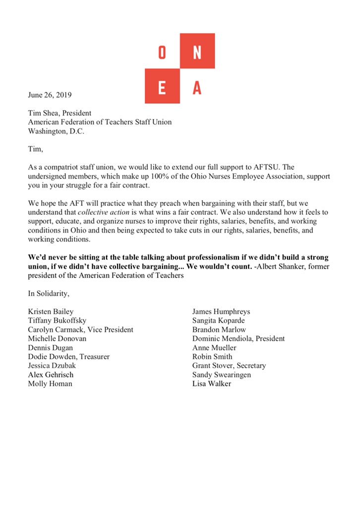 NursesOhio's tweet image. We support @AFTSUnion