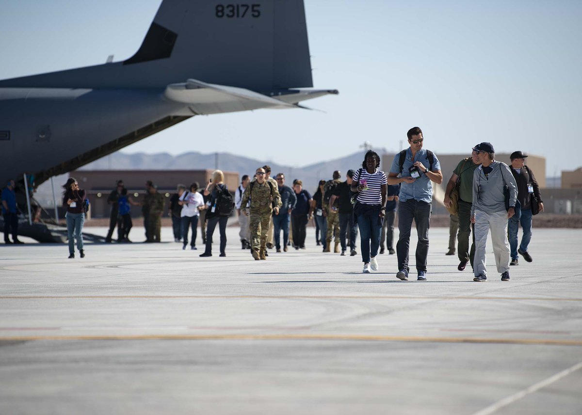 nellisafb's tweet photo. Nellis welcomed the Joint Civilian Orientation Conference (JCOC) 91 on base! JCOC affiliates participated in a simulated base attack scenario requiring them to team up alongside multiple units.

#KnowYourMil #JCOC91 #TeamWork @USAF_ACC @DeptofDefense https://t.co/kjXSaGr4d8