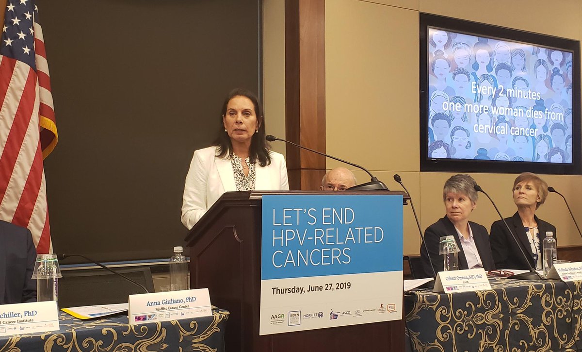 Dr. Anna Giuliano from @MoffittNews talked about the extraordinary opportunity we have to #EndHPVcancers starting with cervical cancer, using a combination of HPV vaccine, screening, and treatment. #HPV #VaccinesWork