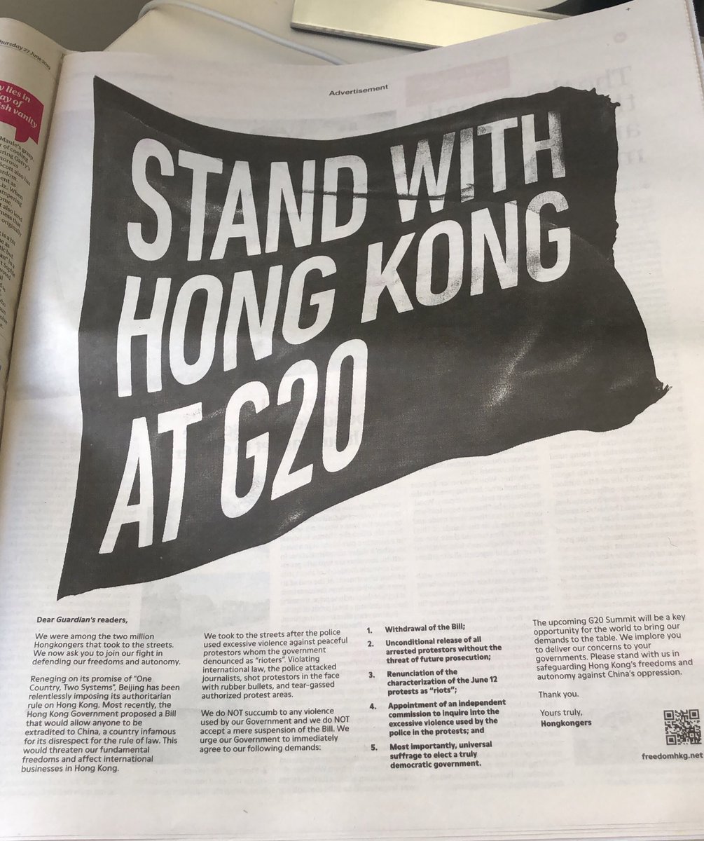 anti_elab's tweet image. Page 17 of @guardian today - go get one if you are based in the UK ! Cheers to @FreedomHKG for all the hard work, this is some incredible work with such time constraint. #antiELAB