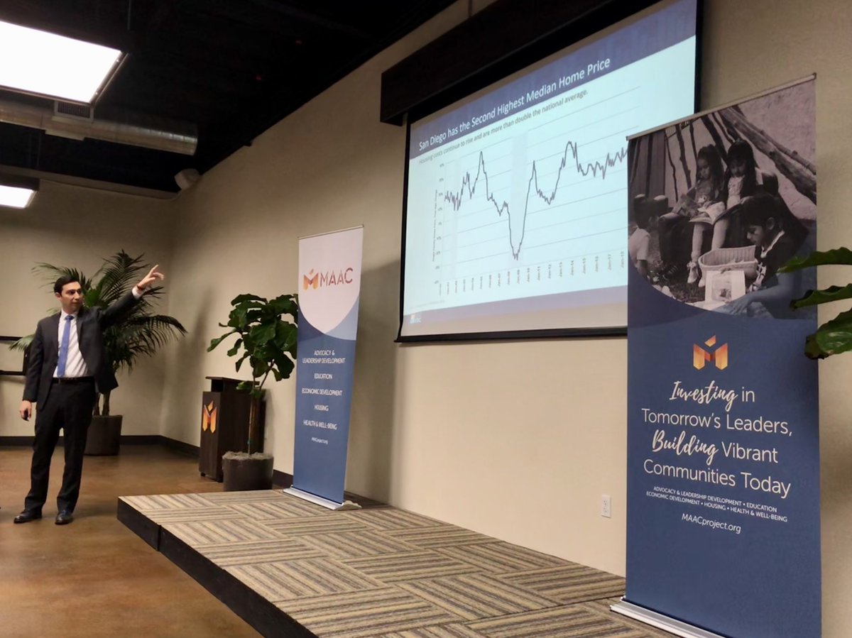 SDRegionalEDC's tweet photo. Most households in San Diego can’t afford to live here. EDC’s #inclusiveSD Steering Committee talks about the need for employers to “collaborate to compete” to impact SD’s housing, childcare, &amp; transportation disparities. TY @MAACProject for hosting this important discussion. https://t.co/VbN8D70P6m