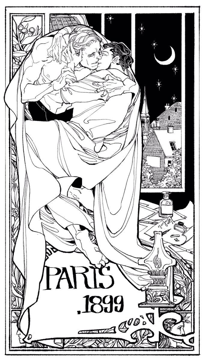The commission ordered you @MikanSeve . This is a scene from Mikan's novel "Paris,1899". You can get this lovely story on Amazon: https://t.co/lecBWJoF7f 