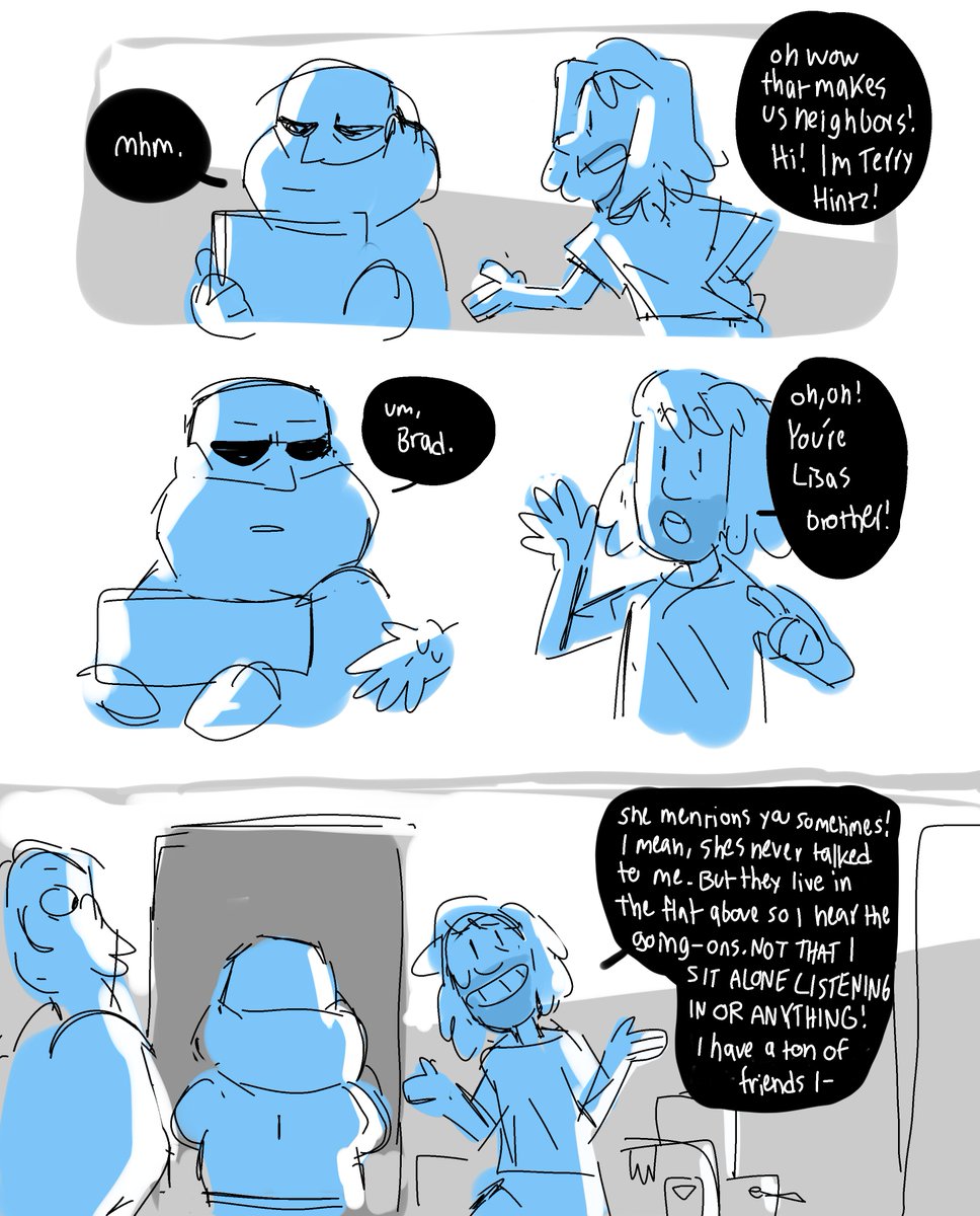 I was so fucking bummed out after finishing Lisa the painful a little while back that the first thing I did was to draw domestic au bullshit to make myself feel better. (1/2)