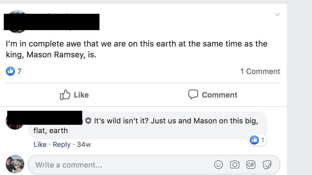 i'm a proud member of a private mason ramsey facebook fan group; it's the only decent place left on the internet