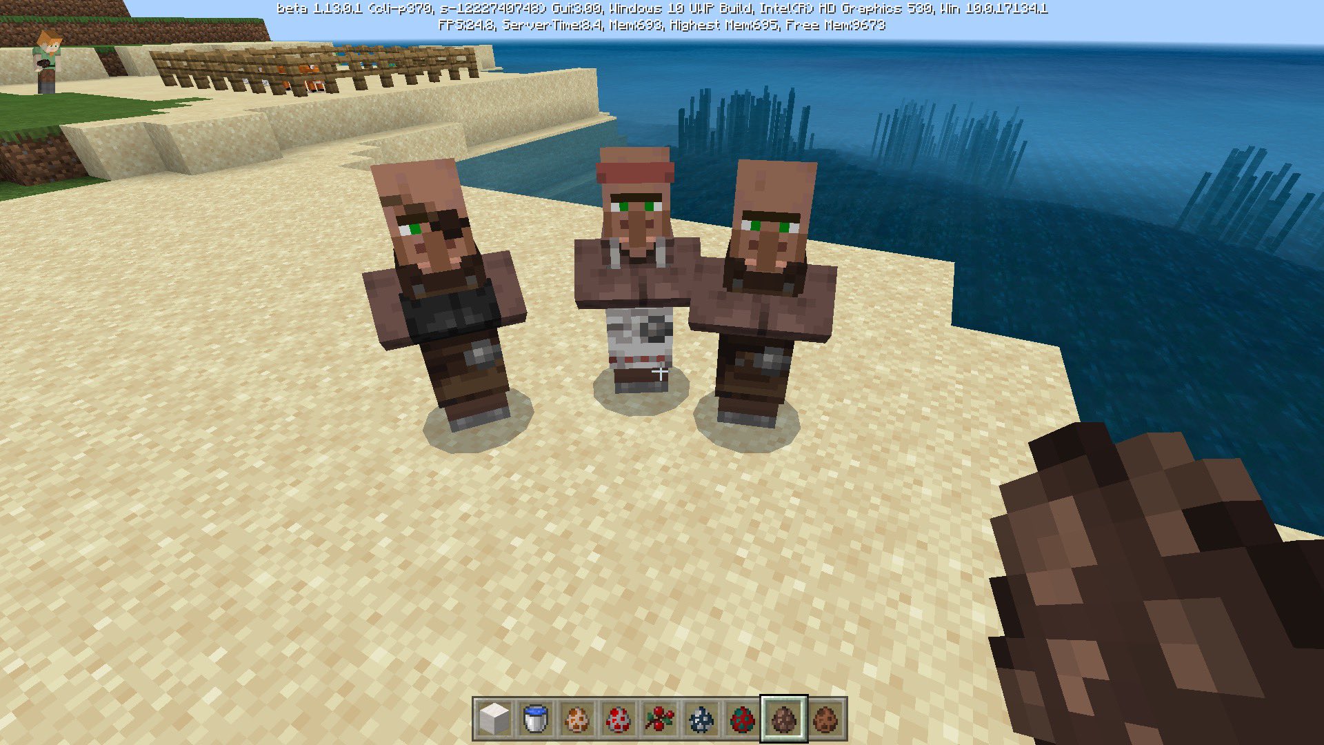 Minecraft News Here Are Some Images From The Latest Mcpe Minecraft 1 13 Beta Villagers Now Have The Stone Badges When Naturally Generated Like Java Clouds Have Changed Super Cool And Foxes