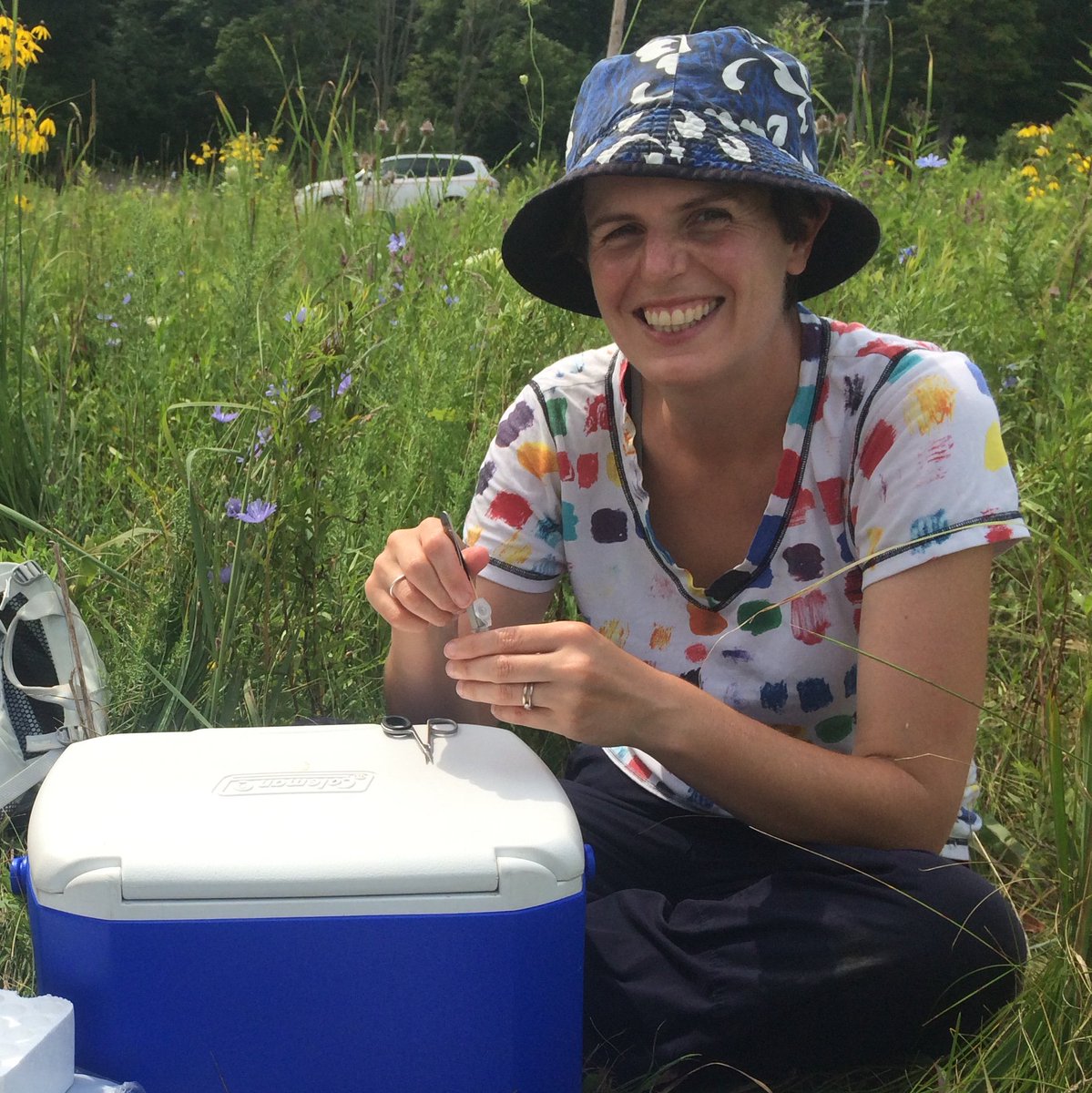 NigelERaine's tweet photo. @DrLizFranklin1 @uofg @UofG_SES @1in3mouthfuls @CornwallCollege Thanks @DrLizFranklin, it’s 🐝n a privilege. What an impact you've made on all fronts: ecology, behaviour, microsats, barcoding, engineering, mentoring, outreach..perhaps most impressive getting the #BEEDAR radiotracking array fully operational! Good luck &amp; we hope it’s au revoir https://t.co/esQIwTRBeN