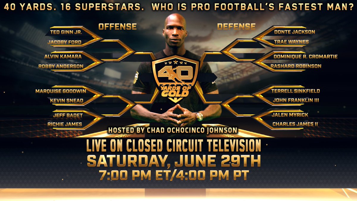 JoeHandPromo's tweet photo. 16 superstars are leaving the sh🏈t talk on the sidelines and are gonna let their feet do the talkin’🏃♂️ #40YardsOfGold #GodsOfSpeed
📸: @ochocinco
https://t.co/UmWoM0PJ4Y https://t.co/X8vJ6T9HeO