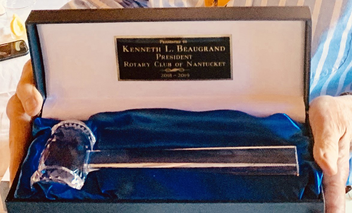 RotaryNantucket's tweet photo. Thank you Ken Beaugrand for an incredibly memorable year as Club President! 

#ServiceAboveSelf 

@977ackfm @InkyM @nantucketcares @TownofNantucket https://t.co/XHvRbMQaXn