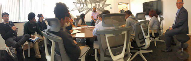 panopta's tweet photo. We had the awesome opportunity last Friday to host students from @EpicAcademy for a talk about entrepreneurship &amp; the Panopta story! Meeting such a bright group of kids is always inspiring. Thank you to the Epic staff members who made this possible. #culture #ReachHigher #EPIC https://t.co/4rG3Q8goW5