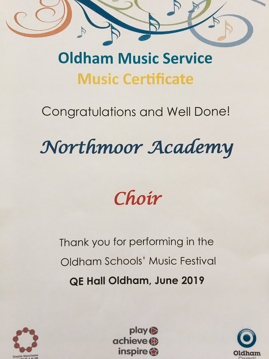 AnnaCermakMusic's tweet photo. Great effort @Northmoor_HT Choir this afternoon at the #OSMF19 Fantastic energy, big smiles and joy of singing were shining through your performance ๐โจ๐ถ๐๐ป Well done ๐๐ป@Oldhammusic https://t.co/ECuXWZbrO3