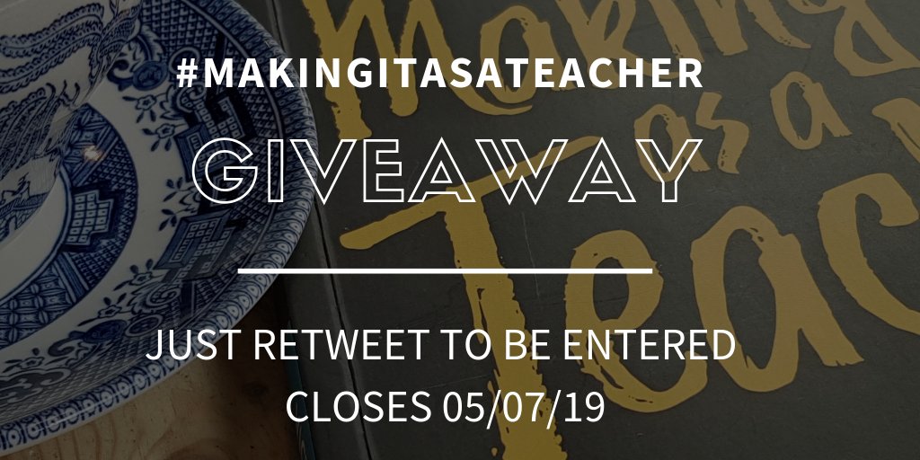 Giveaway time!
📖 I have a copy of my book #MakingitasaTeacher to giveaway.📖
Just retweet to be in with a chance of winning. Winner will be selected on Saturday 6th July.  #EduTwitter 

If you're not lucky enough, you can grab a copy here 😋 amzn.to/2F1KWO8