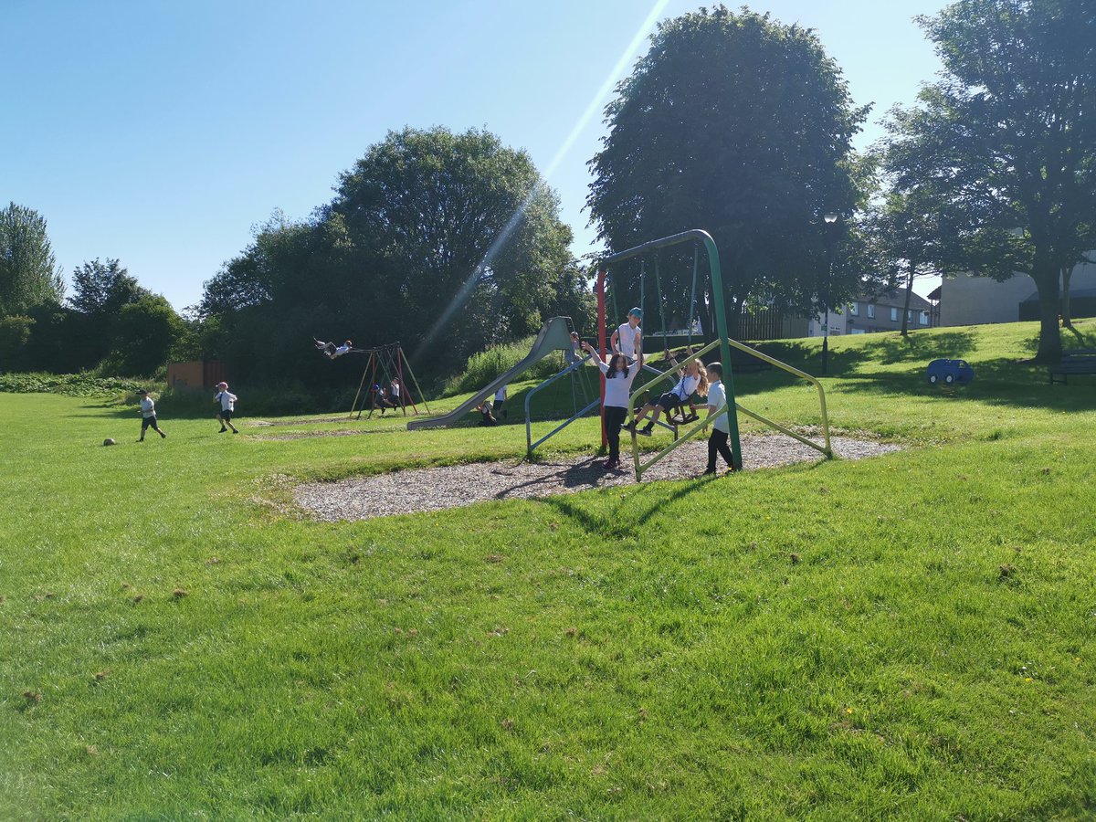 KirkmichaelPS's tweet photo. We took full advantage of the lovely weather today and went to the park ☀️ we played tig, rounders, tennis and had some fun on the play equipment as part of our health fortnight. Please remember to bring sun cream and hats tomorrow⛅ #healthy #outdoors #heatwave #HEATWAVE2019 https://t.co/vY7r07vRQN