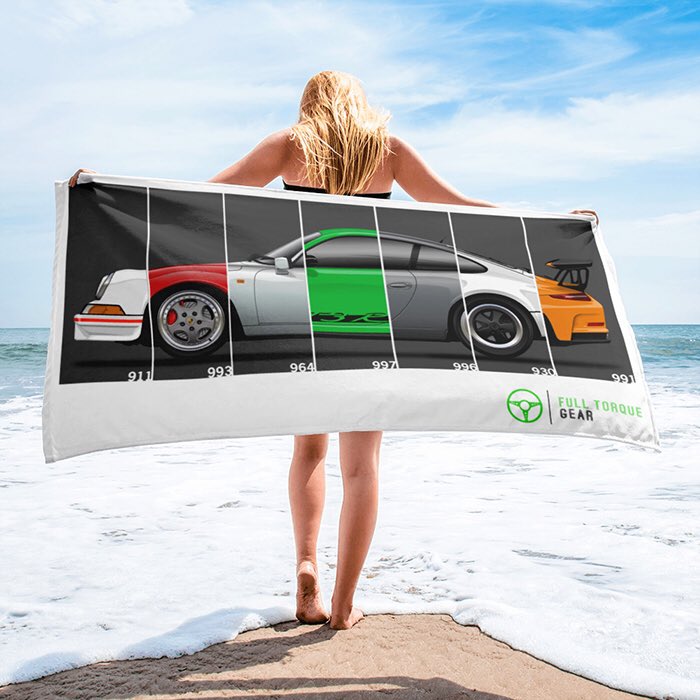 FullTorqueGear's tweet photo. The Heat is On!!  Get your 911 Generations towel now.  ☀️ 🏖 🌊 🏄🏼 🏄‍♀️ 🔥🏁

#porsche #porsche911 #GT2RS #porscheworld #porsche #classicporsche #classicporsche #porschelove #porscheclub #automotiveapparel #automotiveapparel #fulltorquegear #Beach #surfing #surfsup #beachtowel https://t.co/G8YXXb1c0H